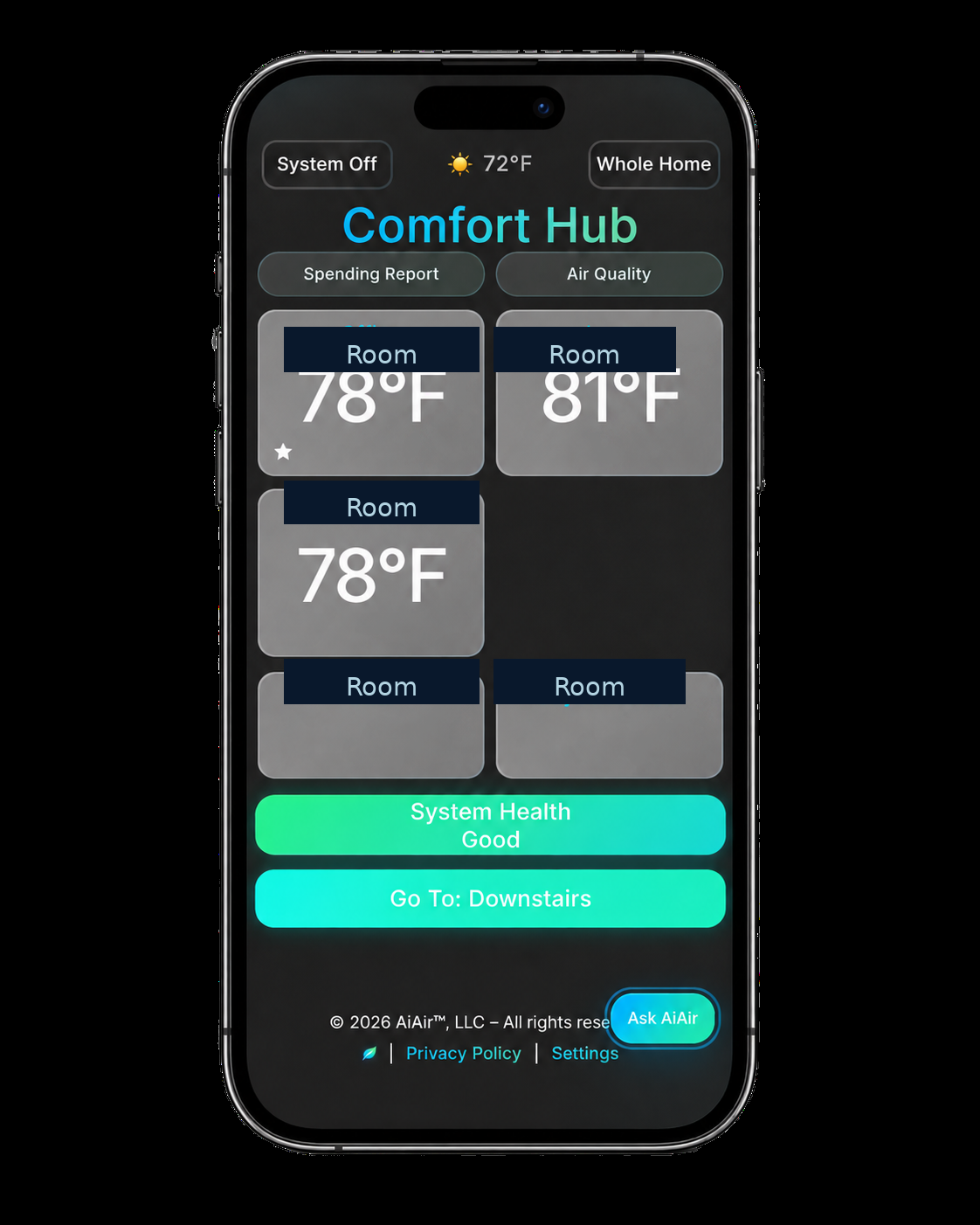 AirLytix Comfort Hub dashboard
