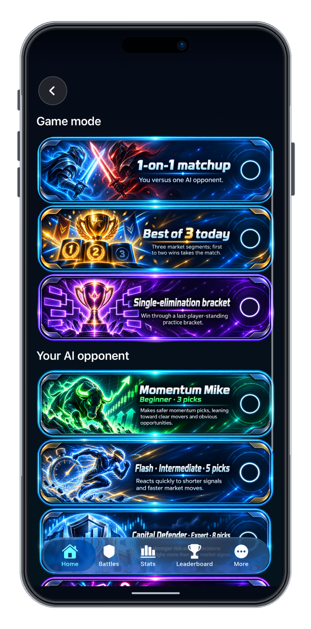 Paper Wars game mode screen