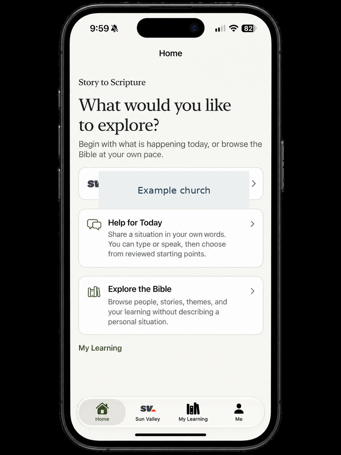 Story to Scripture home screen